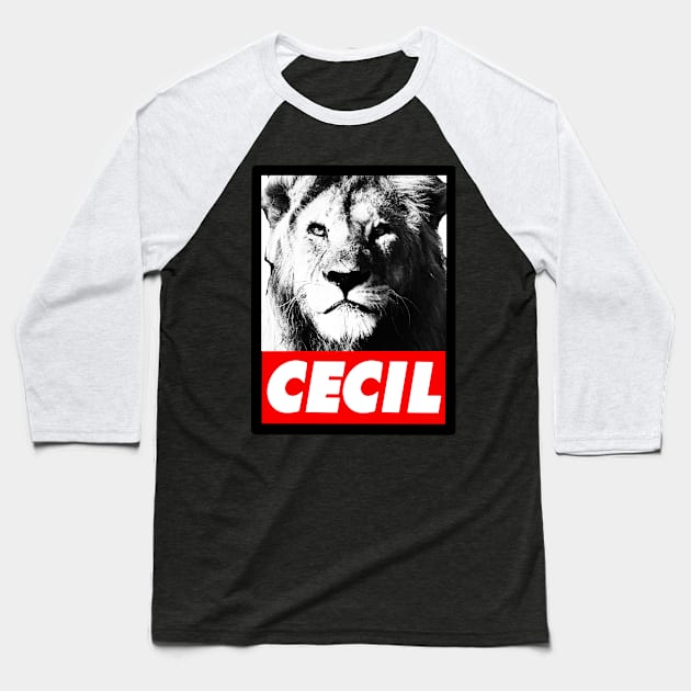 Cecil The Lion Baseball T-Shirt by NineBlack